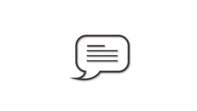 text message animated outline icon