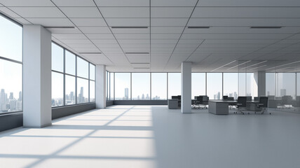 3d render of empty office interior