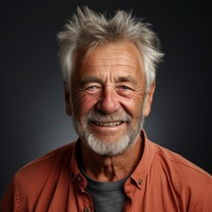 Obraz premium Portrait Healthy Happy Smile Senior Elderly, White Background, For Design And Printing