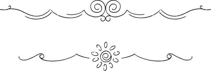 Obraz premium black and white set of delimiters for text, dividers