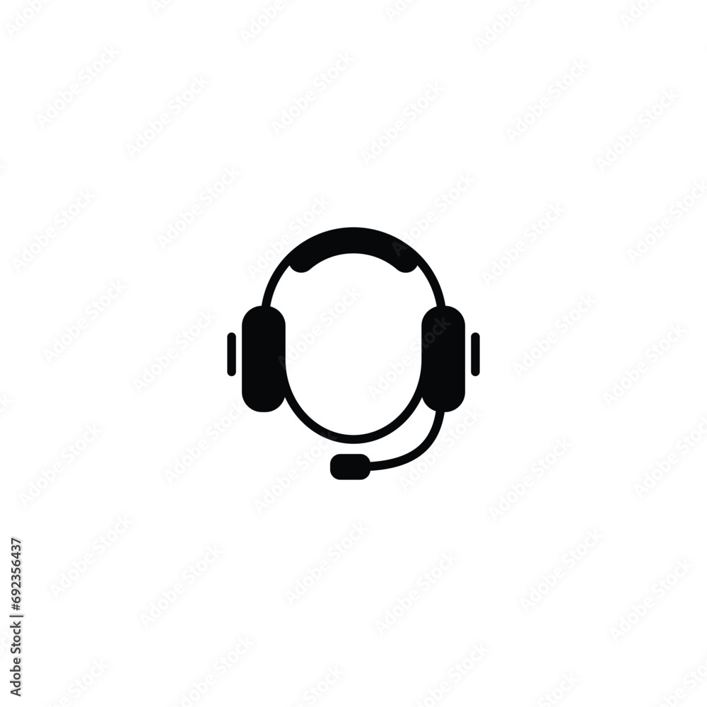 Poster headphone icon. customer services icon vector for web site computer and mobile app