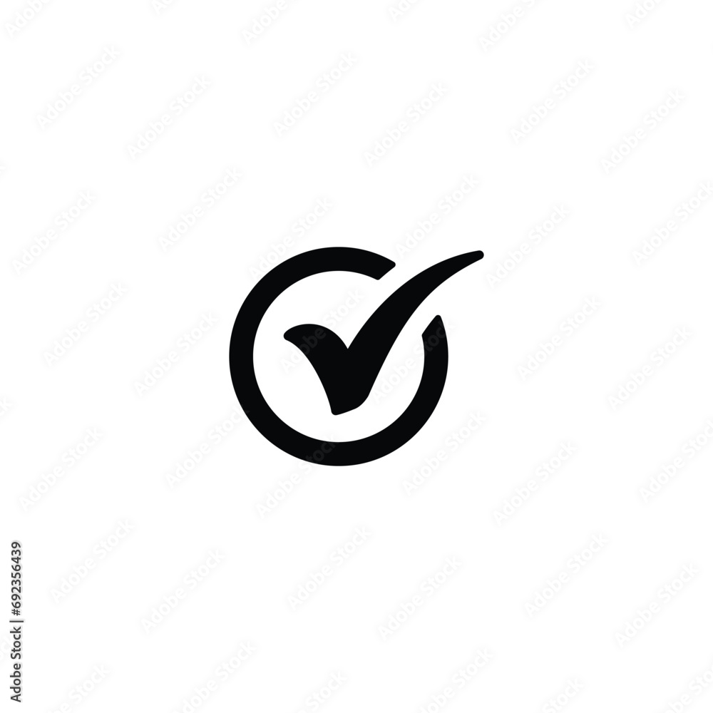 Poster check mark icon vector design for web site computer and mobile app