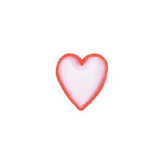 sketched valentines love heart on transparent background