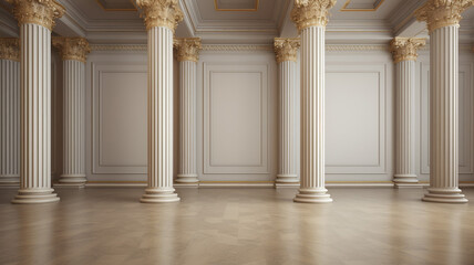 Column interior empty room law or government background - Powered by Adobe