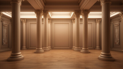 Column interior empty room law or government background roman - Powered by Adobe