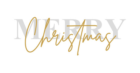 Merry Christmas Lettering, text design template for greeting cards, isolated on white background, vector illustration