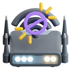 3D Icon, Router No Connection