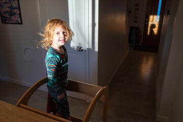 Indoor portrait of a redhaired child