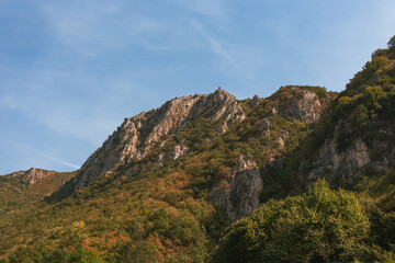 Mountains surrounding Matka Lake in North Macedonia