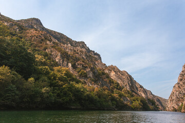 Mountains surrounding Matka Lake in North Macedonia