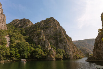 Mountains surrounding Matka Lake in North Macedonia