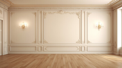 Interior empty room 3D rendering space