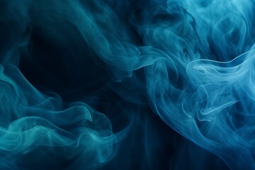 abstract blue smoke with a dark background. Graphic resource concept