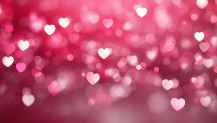 Background red bokeh hearts with sweet bright sparkles conveying the meaning of love for Valentine's Day