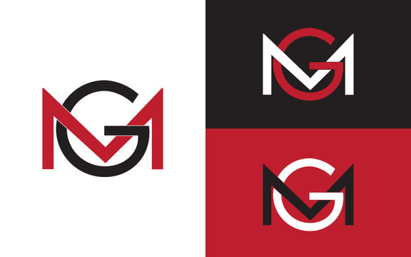 M+G  professional modern logo brand identity 3 colour concept