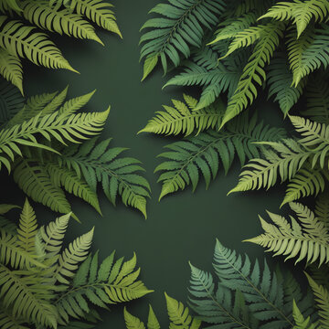fern jungle leaves background, green wallpaper