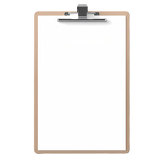 Blank paper clipboard isolated on transparent background
