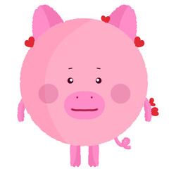 Pink pig with love