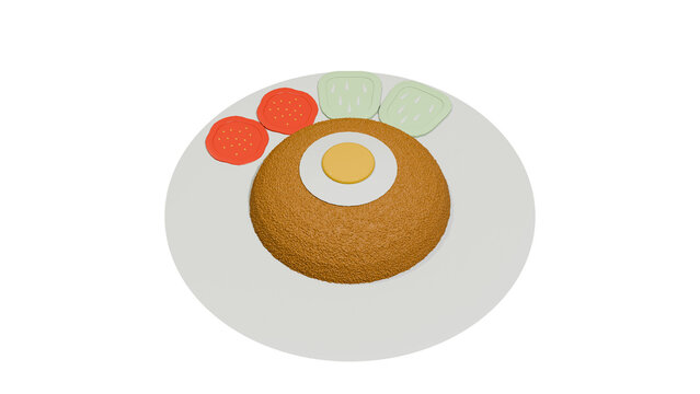 fried rice stylized 3d models