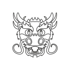 Dragon vector silhouette line icon symbol sign 