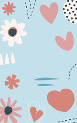 Abstract background poster. Good for fashion fabrics, postcards, email header, wallpaper, banner, events, covers, advertising, and more. Valentine's day, women's day, mother's day background. 