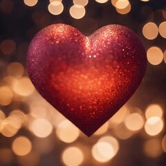 happy valentine day with heart on the grass with backgrounds