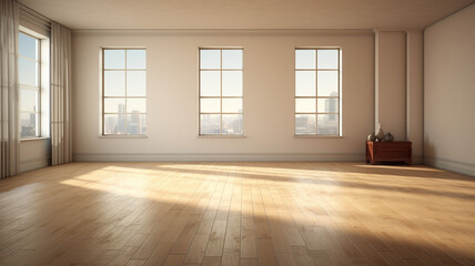Undecorated spacious apartment room interior - obrazy, fototapety, plakaty