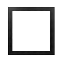 Black wooden square picture frame isolated on transparent background