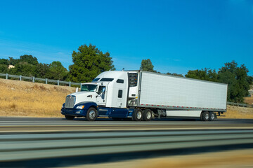 California  USA, Transport truck running on the highway California, 