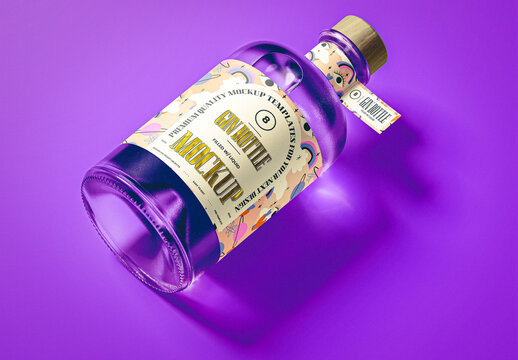 Gin Bottle Mockup Template