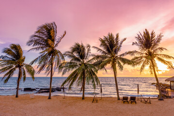 Sunset on the  Ong Lang beach, Phu Quoc island