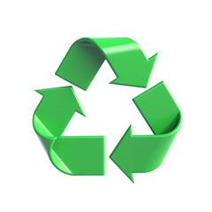 Obraz premium Green recycling symbol isolated on transparent background