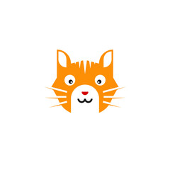 Cute Smile Cat Flat Design