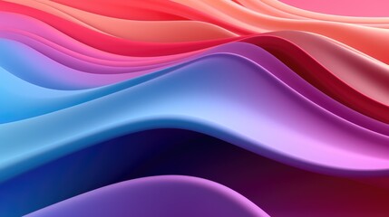 3D rendering of an abstract background of smooth and rounded lines with different colors with deep of field