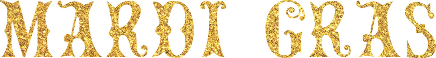 Mardi gras gold glitter - obrazy, fototapety, plakaty