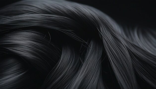 close up of hair texture on black background for beauty and fashion concept