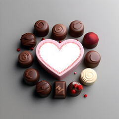 Obraz na płótnie Canvas Chocolate in a heart-shaped box for Valentine's Day