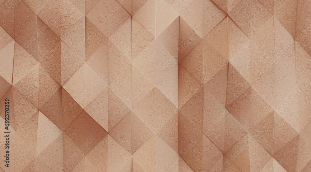 Wall mural random shifted wall background with tiles. futuristic, triangle tile pattern wallpaper with 3d. 3d r
