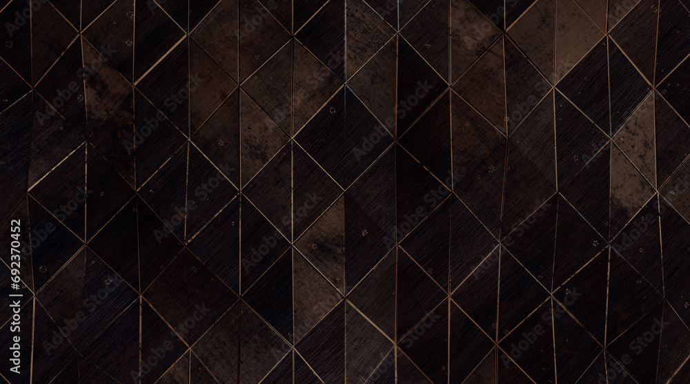 Wall mural random shifted wall background with tiles. futuristic, triangle tile pattern wallpaper with 3d. 3d r