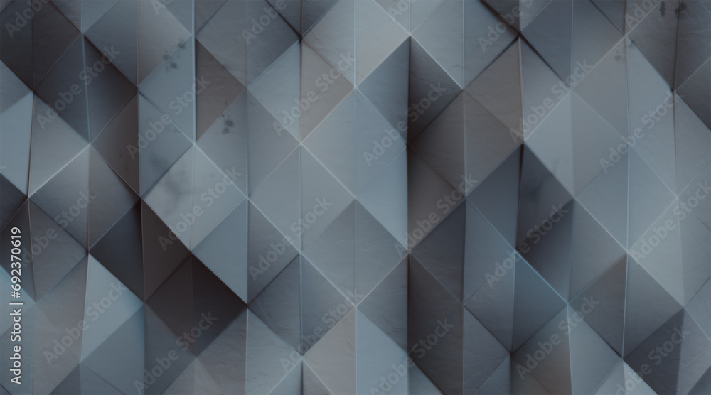 Wall mural random shifted wall background with tiles. futuristic, triangle tile pattern wallpaper with 3d. 3d r