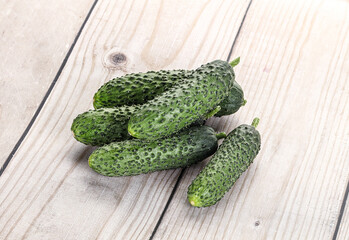 Fresh natural organic cucumbers heap