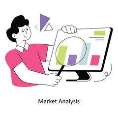Market Analysis Flat Style Design Vector illustration. Stock illustration