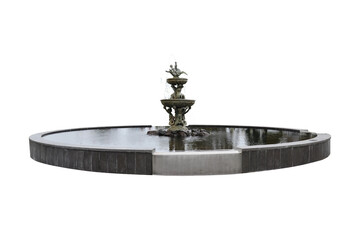 old fountain in a public park isolated png