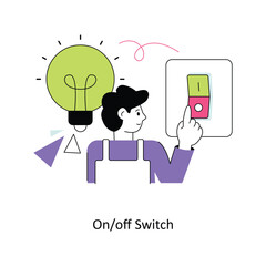 On/off Switch Flat Style Design Vector illustration. Stock illustration