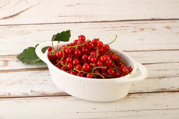 Ripe sweet organic red currant heap