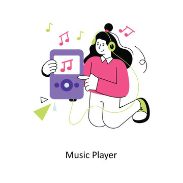 Music Player Flat Style Design Vector illustration. Stock illustration