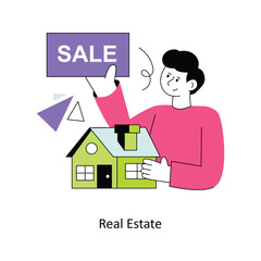 Real Estate Flat Style Design Vector illustration. Stock illustration