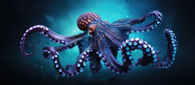 The Octopus with blue rings in flight.