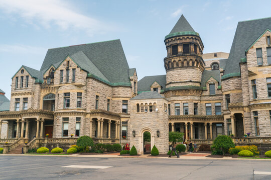 The Exterior of the Ohio State Reformatory, historic prison located in Mansfield, Ohio