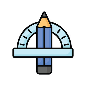 recommend clip art: Check this carefully crafted icon of stationery, protractor with pencil vector design